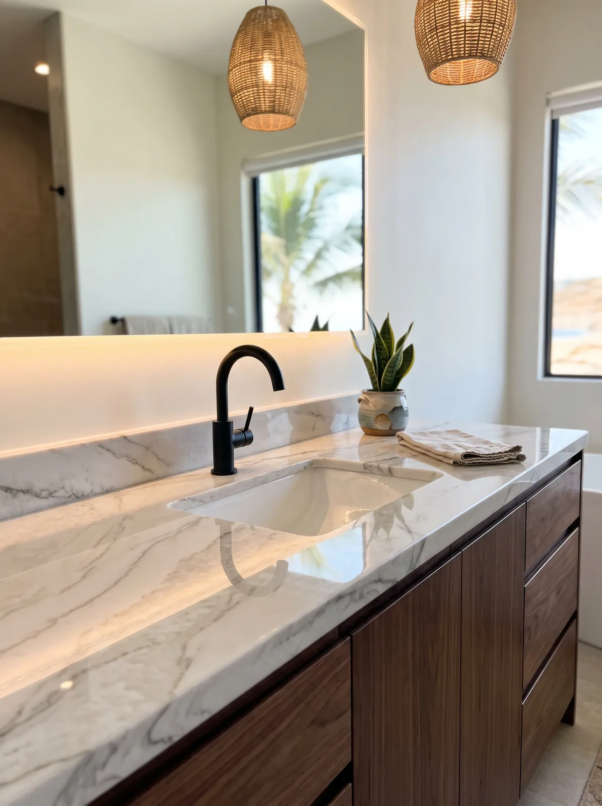 Marble-look epoxy bathroom vanity in Jacksonville, FL